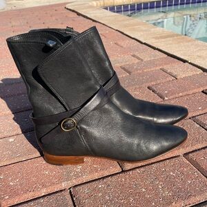 Chloe Black Leather Dakota Moto Boots Size 37